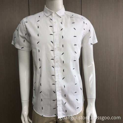 Chemise à manches courtes 100% coton à la mode masculine